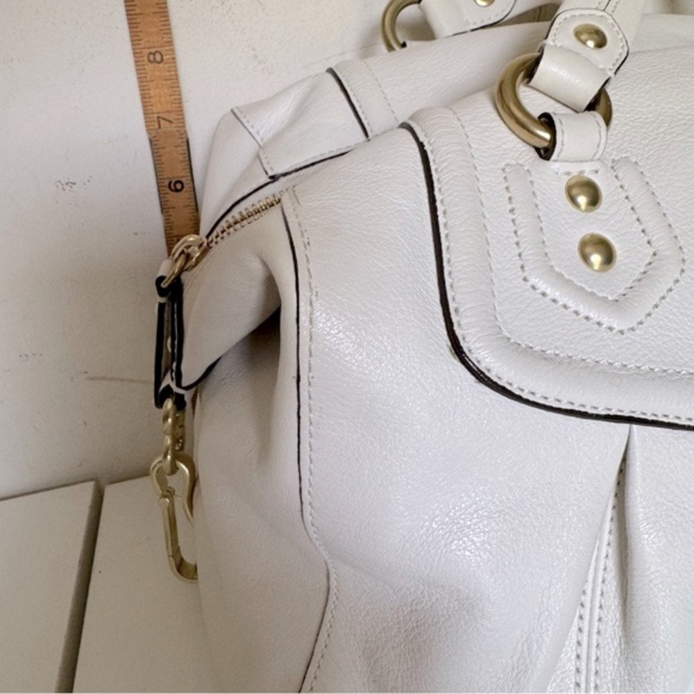 Coach Off White Leather Hobo Shoulder Bag Madison Sabrina Convertible Satchel - Picture 12 of 16